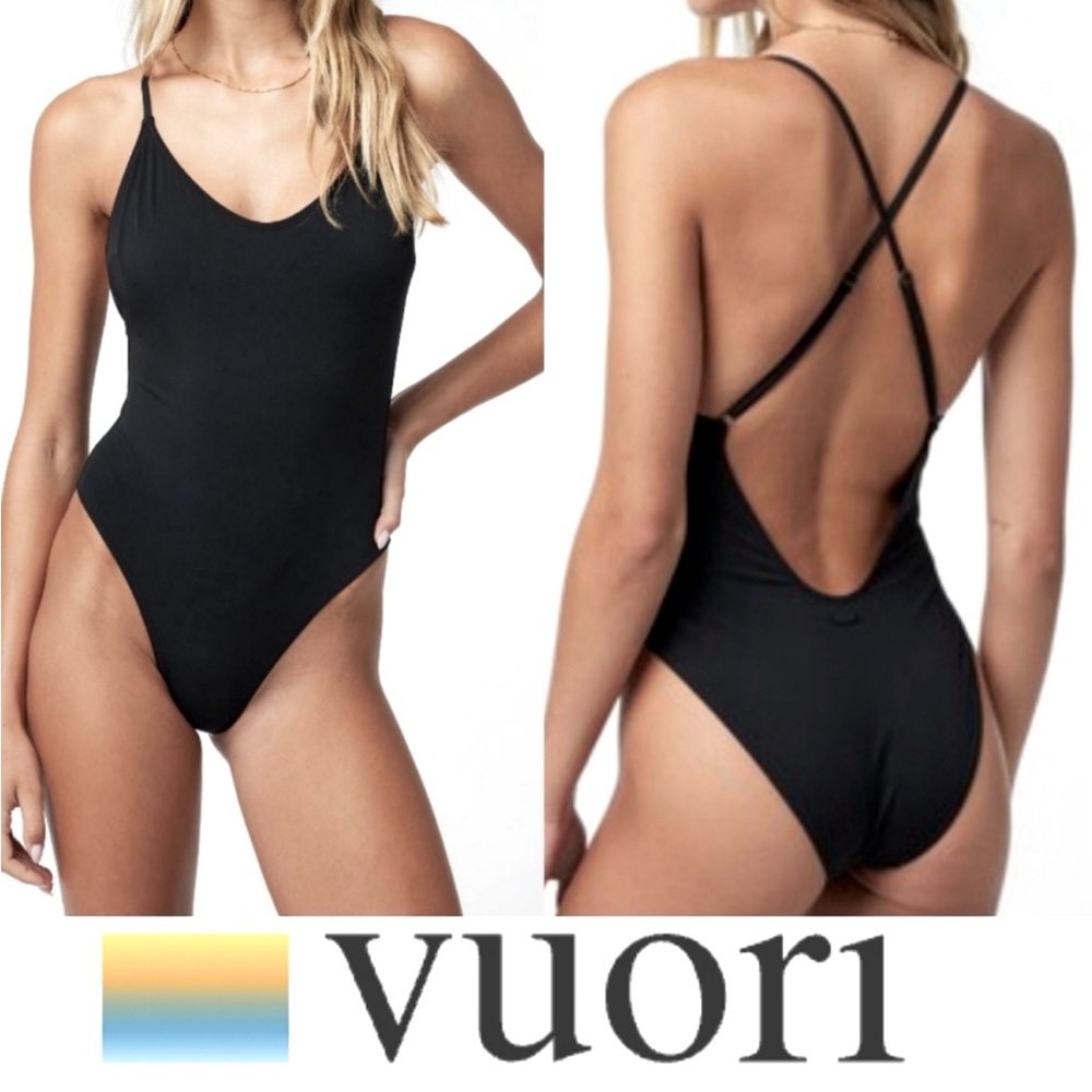 NWOT - Vuori - Medium Sunkissed One Piece Swimsuit Black